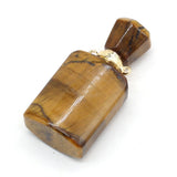 Natural Stone Vial Pendants Fluorite Amethysts Essential Oil Diffuser Necklace