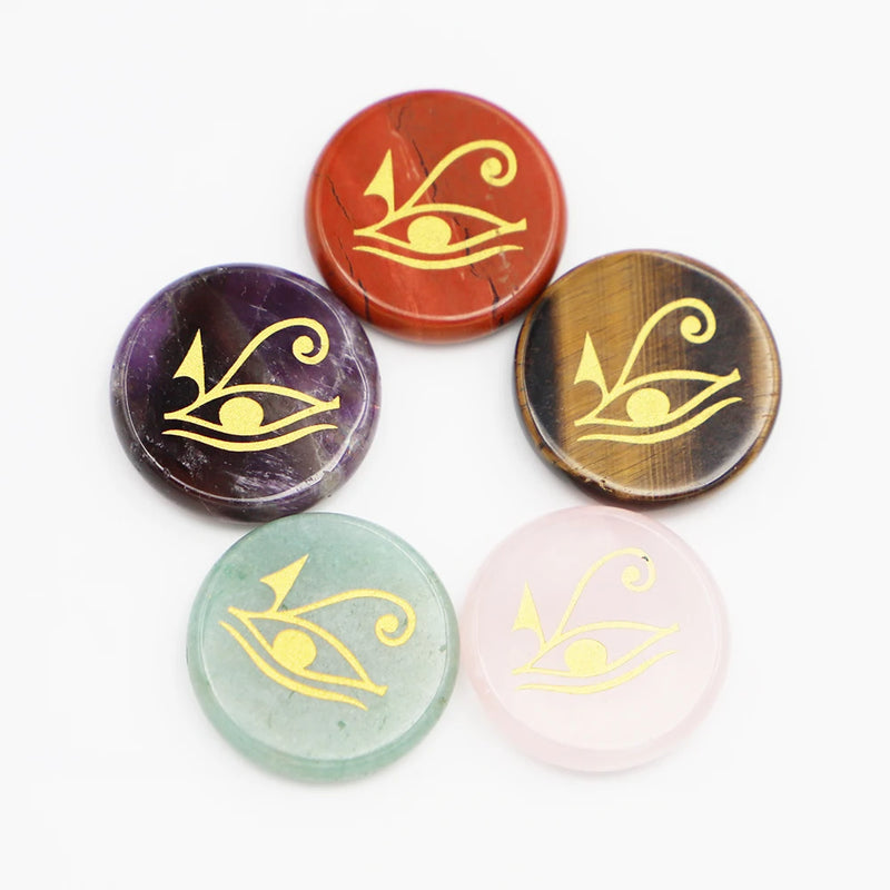 Vintage Egyptian Sun God Eye Horus Crystal Religion Accessories 6Pcs