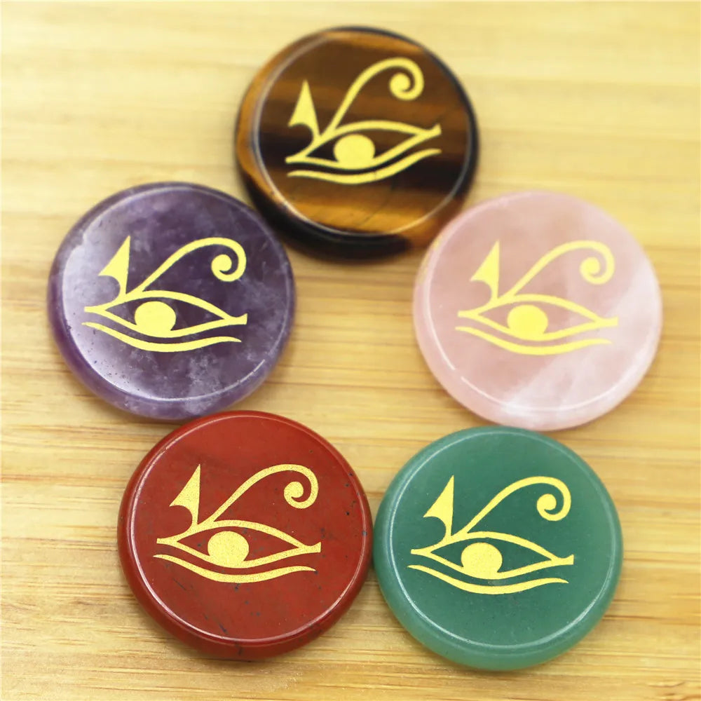 Vintage Egyptian Sun God Eye Horus Crystal Religion Accessories 6Pcs