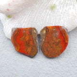 Red Agate Nugget Front Drilled Women Earring Beads 27x24x3mm