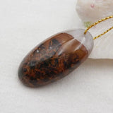 Red Agate Oval Pendant Bead 40x22x9mm 13g Semiprecious Jewelry