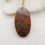 Red Agate Oval Pendant Bead 40x22x9mm 13g Semiprecious Jewelry