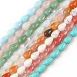 Natural Stone Water Drop Aquamarina Agates Quartz Opal Epidote Loose Beads