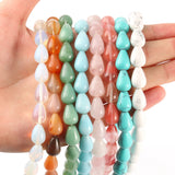 Natural Stone Water Drop Aquamarina Agates Quartz Opal Epidote Loose Beads