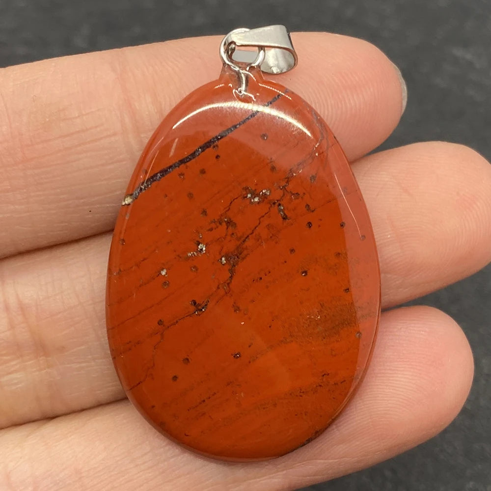 Red Quartz Agate Water Drop Pendant Charm for DIY Necklace