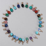 Natural Stone Water Drop Pendant Pink Quartz Charm