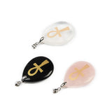 Natural Stone Water Drop Pendant Religious Rune Pendant Life Talisman
