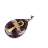 Natural Stone Water Drop Pendant Religious Rune Pendant Life Talisman