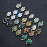 Natural Stone Water Drop Pink Crystal Opal Agate Tiger's Eye Pendant