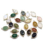 Natural Stone Water Drop Pink Crystal Opal Agate Tiger's Eye Pendant