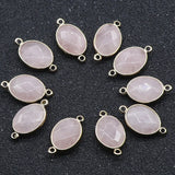 Natural Stone Water Drop Pink Crystal Opal Agate Tiger's Eye Pendant