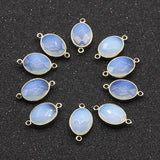 Natural Stone Water Drop Pink Crystal Opal Agate Tiger's Eye Pendant