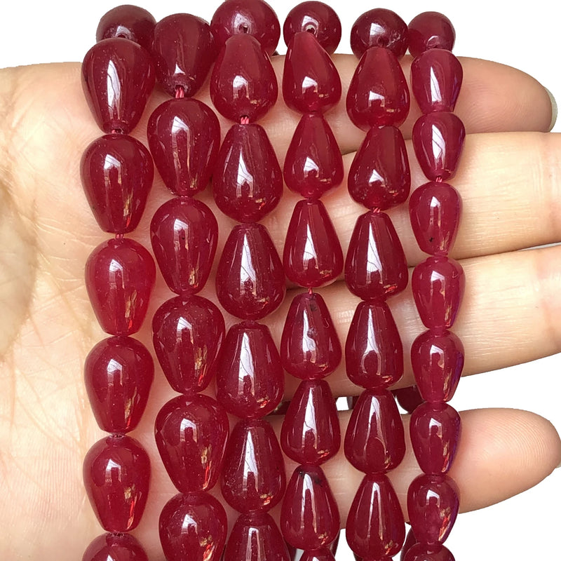 Red Chalcedony Jades Beads Spacer Beads for Jewelry Making