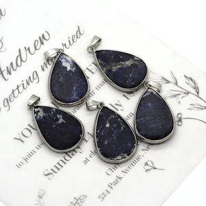 Natural Stone Water Drop Shape Pendants DIY Necklace Earrings Jewelry