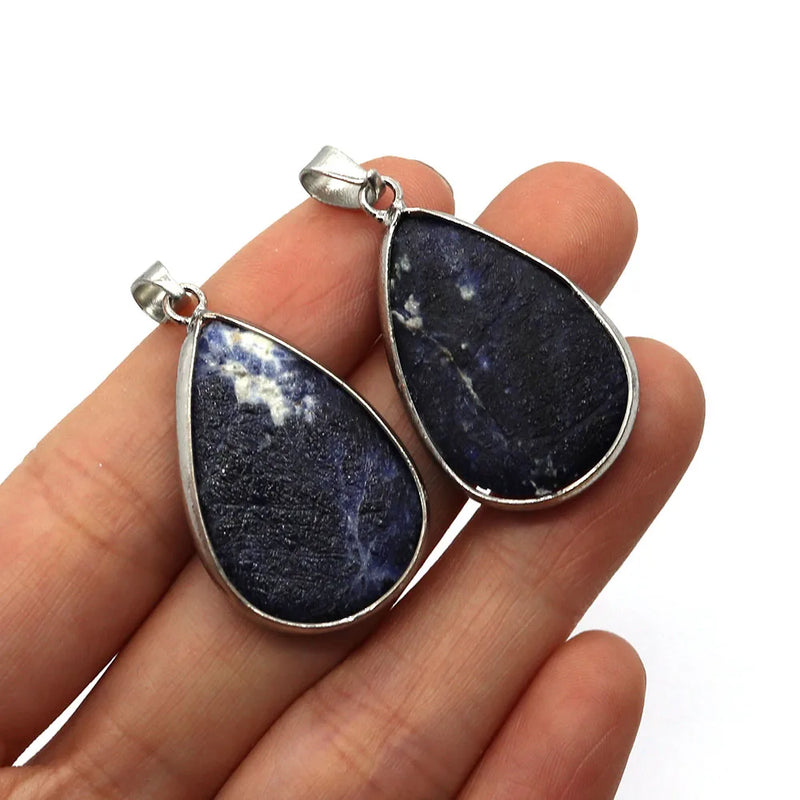 Natural Stone Water Drop Shape Pendants DIY Necklace Earrings Jewelry