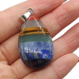 Natural Stone Water Drop Reiki Heal Pendants Charms DIY Jewelry Making
