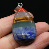 Natural Stone Water Drop Reiki Heal Pendants Charms DIY Jewelry Making