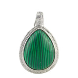 Natural Stone Water-drop Shape Nostalgic Style Pendant Necklace