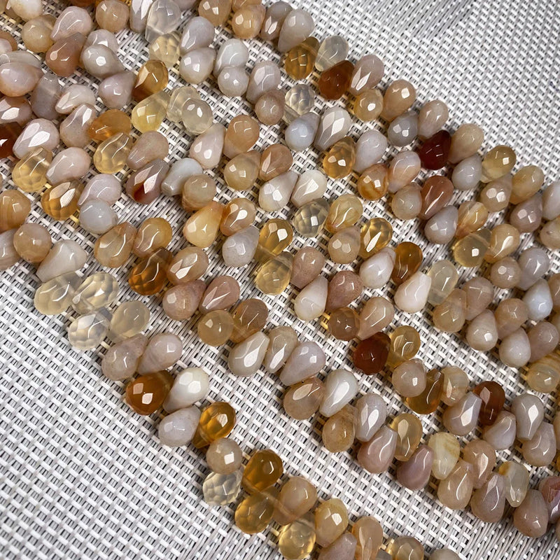 Natural Stone Water Drop Faceted Crystal Loose Beads DIY Jewelry Making