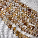 Natural Stone Water Drop Faceted Crystal Loose Beads DIY Jewelry Making