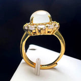Natural Stone Agate Finger Ring Charm Rings Adjustable