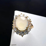 Natural Stone Agate Finger Ring Charm Rings Adjustable
