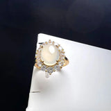 Natural Stone Agate Finger Ring Charm Rings Adjustable