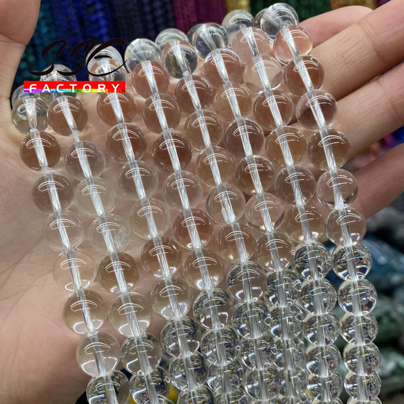 Crystal Quartz Round Loose Beads for Jewelry Making 4-12mm