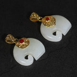 Jade Elephant Pendant Silver 925 Jewelry Women Necklace