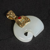Jade Elephant Pendant Silver 925 Jewelry Women Necklace