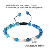 Natural Stone Pearl Bracelet Amethyst Multicolor Crystal Adjustable Bracelet