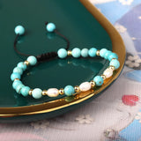 Natural Stone Pearl Bracelet Amethyst Multicolor Crystal Adjustable Bracelet