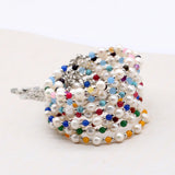 Natural Stone Pearl Crystal Beads Braided Bracelets for Women