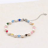 Natural Stone Pearl Crystal Beads Braided Bracelets for Women