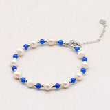 Natural Stone Pearl Crystal Beads Braided Bracelets for Women
