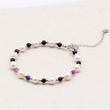 Natural Stone Pearl Crystal Beads Braided Bracelets for Women