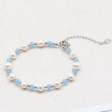 Natural Stone Pearl Crystal Beads Braided Bracelets for Women