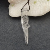 Natural Stone Quartz Carved Parrot Pendant Bead 56x12x10mm 8g