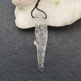 Natural Stone Quartz Carved Parrot Pendant Bead 56x12x10mm 8g