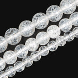 Natural Stone Snow Cracked Glass Loose Bead 4/6/8/10/12MM