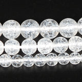 Natural Stone Snow Cracked Glass Loose Bead 4/6/8/10/12MM