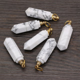 Turquoise Perfume Bottle Pendant for Jewelry Making 45x12mm