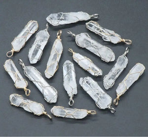 Irregular Rock Crystal Charms Clear Quartz Pendants