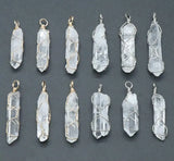 Irregular Rock Crystal Charms Clear Quartz Pendants
