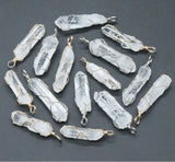 Irregular Rock Crystal Charms Clear Quartz Pendants