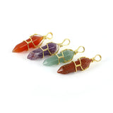 Quartz Prism Healing Crystal Charms Pendants for Jewelry Making