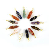 Quartz Prism Healing Crystal Charms Pendants for Jewelry Making