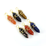 Quartz Prism Healing Crystal Charms Pendants for Jewelry Making