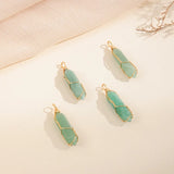 Stone Wire Wrapped Quartz Hexagonal Prism Charms