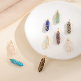 Stone Wire Wrapped Quartz Hexagonal Prism Charms